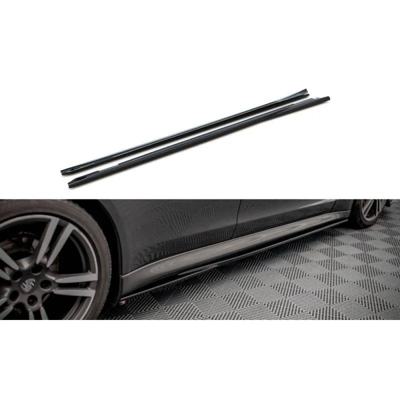 Maxton - Rajouts Des Bas De Caisse V.1 Porsche Panamera / Panamera Diesel / Panamera Turbo 970 Noir Brillant