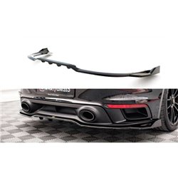 Maxton - Arriere Splitter (avec une barre verticale) Porsche 911 Turbo S 992 Noir Brillant