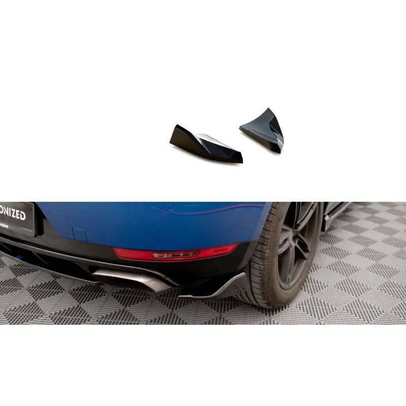 Maxton - Lames De Pare-Chocs Arrière Latérales Porsche Macan Mk1 Noir Brillant