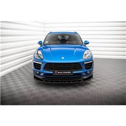 Maxton - Lame Du Pare-Chocs Avant V.2 Porsche Macan Mk1 Noir Brillant
