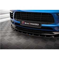 Maxton - Lame Du Pare-Chocs Avant V.2 Porsche Macan Mk1 Noir Brillant