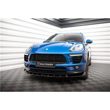 Maxton - Lame Du Pare-Chocs Avant V.2 Porsche Macan Mk1 Noir Brillant