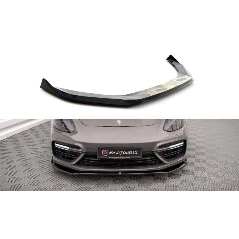 Maxton - Lame Du Pare-Chocs Avant V.2 Porsche Panamera Turbo S E-Hybrid Noir Brillant