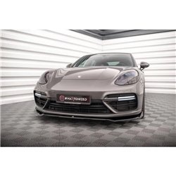 Maxton - Lame Du Pare-Chocs Avant V.2 Porsche Panamera Turbo S E-Hybrid Noir Brillant
