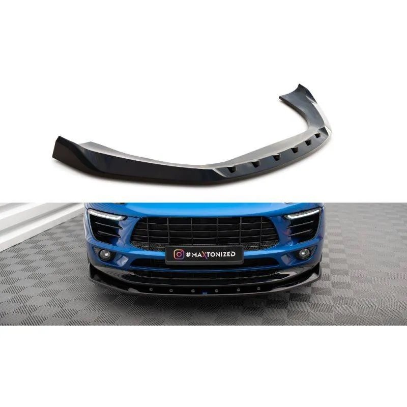 Maxton - Lame Du Pare-Chocs Avant V.1 Porsche Macan Mk1 Noir Brillant