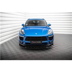 Maxton - Lame Du Pare-Chocs Avant V.1 Porsche Macan Mk1 Noir Brillant