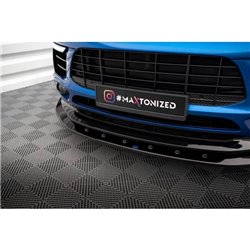 Maxton - Lame Du Pare-Chocs Avant V.1 Porsche Macan Mk1 Noir Brillant