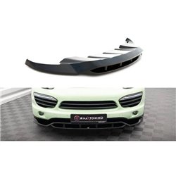 Maxton - Lame Du Pare-Chocs Avant Porsche Cayenne Turbo / Standard Mk2 Noir Brillant