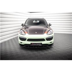 Maxton - Lame Du Pare-Chocs Avant Porsche Cayenne Turbo / Standard Mk2 Noir Brillant