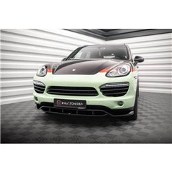 Maxton - Lame Du Pare-Chocs Avant Porsche Cayenne Turbo / Standard Mk2 Noir Brillant