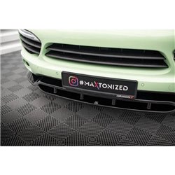 Maxton - Lame Du Pare-Chocs Avant Porsche Cayenne Turbo / Standard Mk2 Noir Brillant