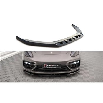 Maxton - Lame Du Pare-Chocs Avant V.1 Porsche Panamera Turbo S E-Hybrid Noir Brillant