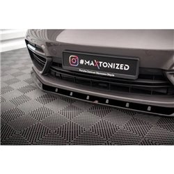 Maxton - Lame Du Pare-Chocs Avant V.1 Porsche Panamera Turbo S E-Hybrid Noir Brillant