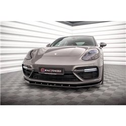 Maxton - Lame Du Pare-Chocs Avant V.1 Porsche Panamera Turbo S E-Hybrid Noir Brillant