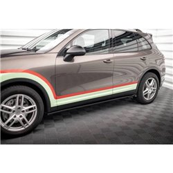 Maxton - Rajouts Des Bas De Caisse Porsche Cayenne Turbo / Standard Mk2 Noir Brillant