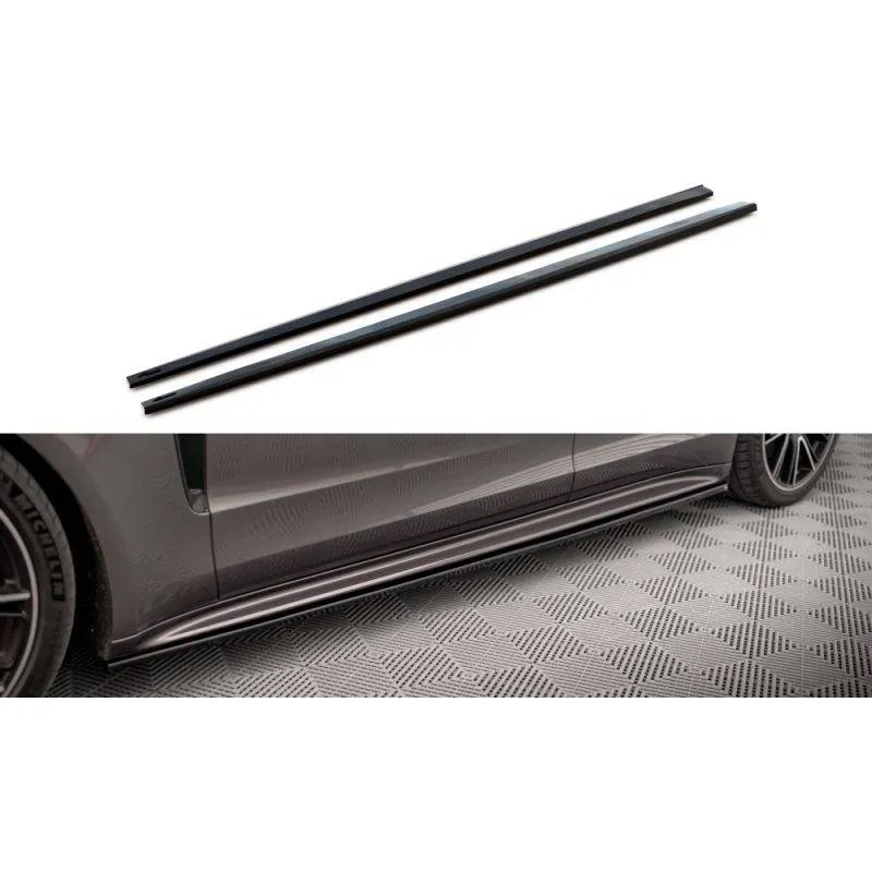 Maxton - Rajouts Des Bas De Caisse V.1 Porsche Panamera Turbo S E-Hybrid / Panamera E-Hybrid / Panamera 4S 971 Noir Brillant