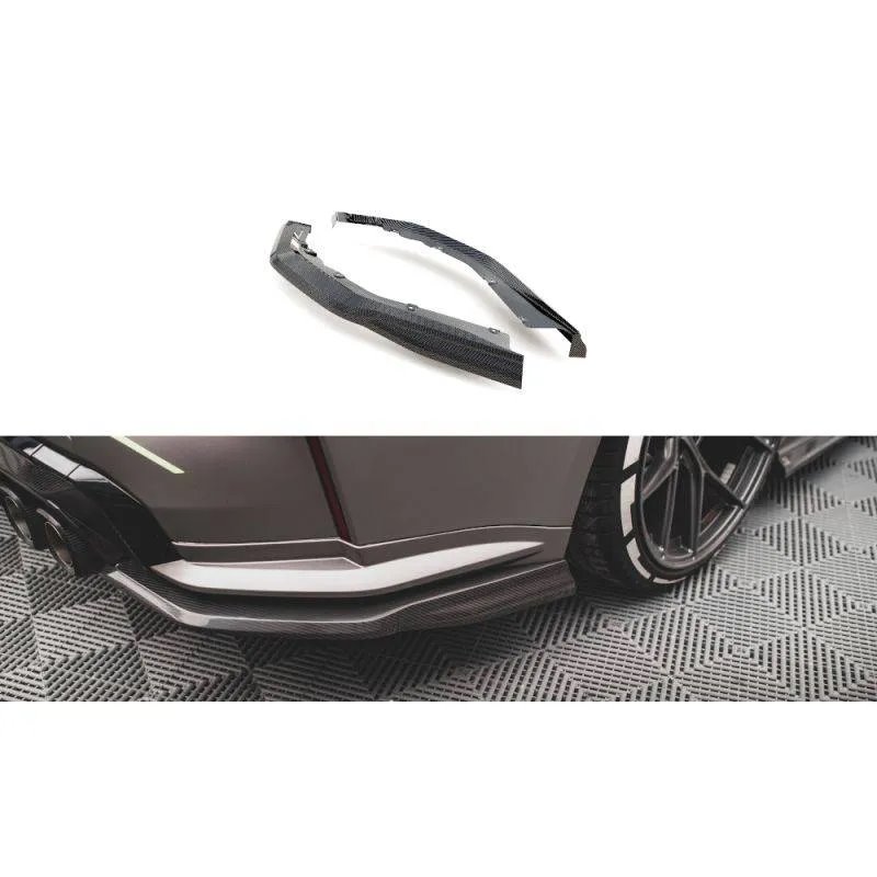 Maxton - Fibre de Carbone Lames De Pare-Chocs Arrière Latérales BMW M4 G82 / G82 Facelift
