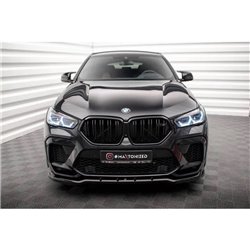 Maxton - Lame Du Pare-Chocs Avant V.1 BMW X6 M F96 Noir Brillant