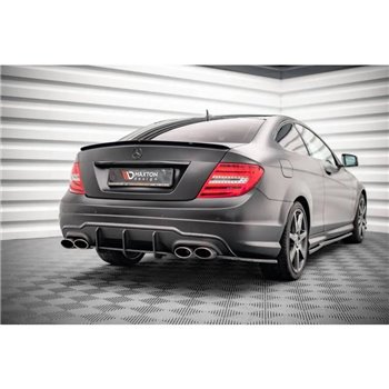 Maxton - Street Pro Central Diffuseur Arriere Mercedes-Benz C Coupe AMG-Line C204 Noir-Rouge