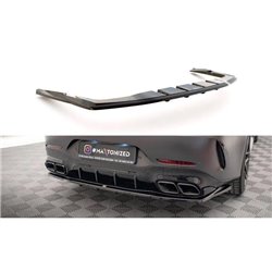 Maxton - Arriere Splitter (avec une barre verticale) Mercedes-AMG GT 63S 4 Door Coupe Aero X290 Noir Brillant