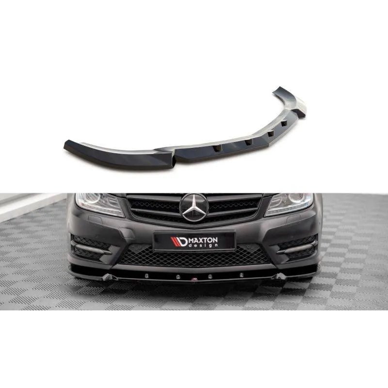 Maxton - Lame Du Pare-Chocs Avant V.1 Mercedes-Benz C Coupe / Sedan / Estate AMG-Line C204 / W204 Facelift / S204 Facelift Noir 