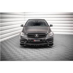 Maxton - Lame Du Pare-Chocs Avant V.1 Mercedes-Benz C Coupe / Sedan / Estate AMG-Line C204 / W204 Facelift / S204 Facelift Noir 