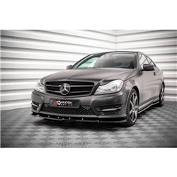 Maxton - Lame Du Pare-Chocs Avant V.1 Mercedes-Benz C Coupe / Sedan / Estate AMG-Line C204 / W204 Facelift / S204 Facelift Noir 