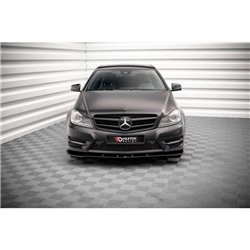 Maxton - Lame Du Pare-Chocs Avant V.2 Mercedes-Benz C Coupe / Sedan / Estate AMG-Line C204 / W204 Facelift / S204 Facelift Noir 