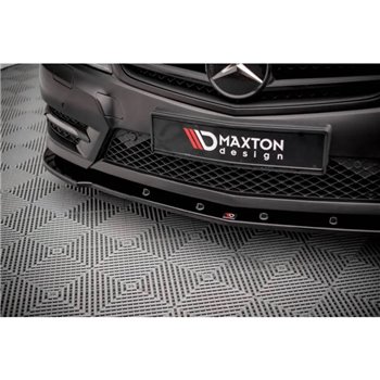 Maxton - Lame Du Pare-Chocs Avant V.2 Mercedes-Benz C Coupe / Sedan / Estate AMG-Line C204 / W204 Facelift / S204 Facelift Noir 