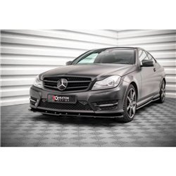 Maxton - Lame Du Pare-Chocs Avant V.2 Mercedes-Benz C Coupe / Sedan / Estate AMG-Line C204 / W204 Facelift / S204 Facelift Noir 