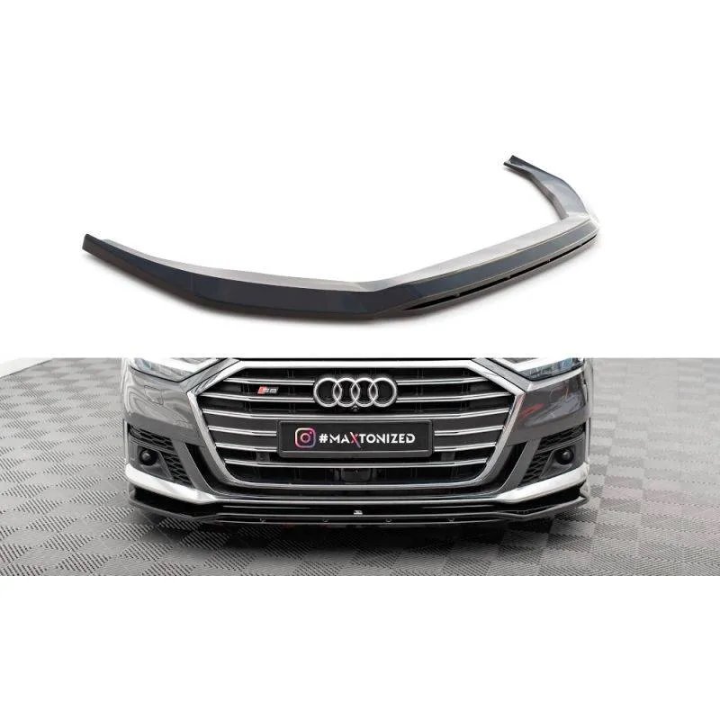 Maxton - Lame Du Pare-Chocs Avant V.1 Audi S8 / A8 S-Line D5 Noir Brillant