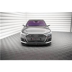 Maxton - Lame Du Pare-Chocs Avant V.1 Audi S8 / A8 S-Line D5 Noir Brillant