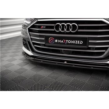 Maxton - Lame Du Pare-Chocs Avant V.1 Audi S8 / A8 S-Line D5 Noir Brillant