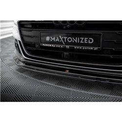 Maxton - Lame Du Pare-Chocs Avant V.1 Audi S8 / A8 S-Line D5 Noir Brillant