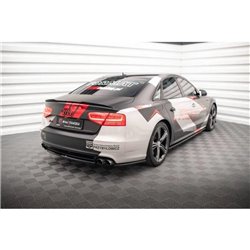 Maxton - Lames De Pare-Chocs Arrière Latérales Audi S8 D4 Noir Brillant