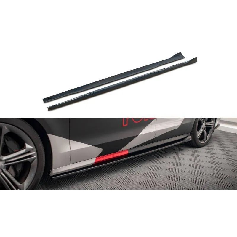 Maxton - Rajouts Des Bas De Caisse V.2 Audi S8 D4 Noir Brillant