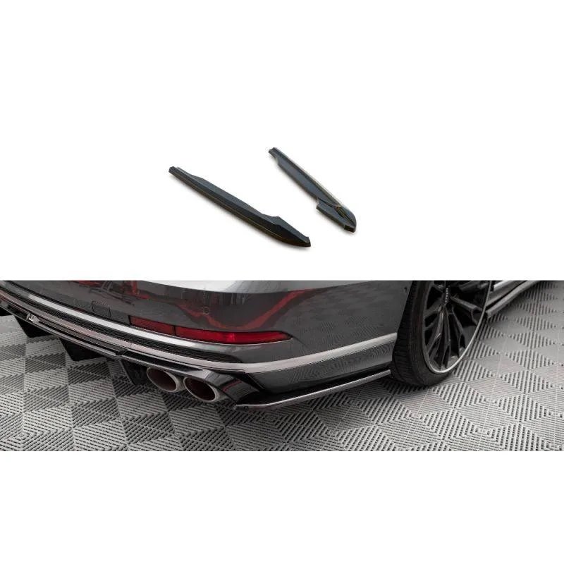 Maxton - Lames De Pare-Chocs Arrière Latérales V.2 Audi S8 D5 Noir Brillant