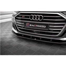 Maxton - Lame Du Pare-Chocs Avant V.2 Audi S8 / A8 S-Line D5 Noir Brillant