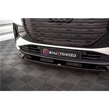 Maxton - Lame Du Pare-Chocs Avant V.1 Audi Q4 e-tron Sportback S-line Mk1 Noir Brillant