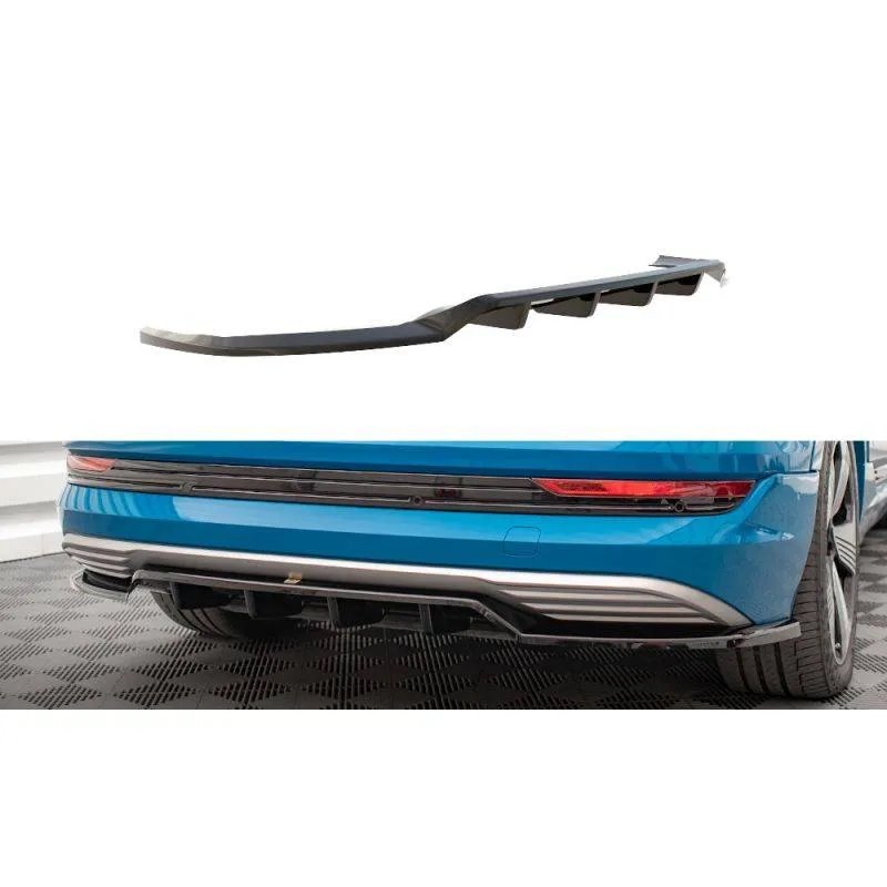 Maxton - Arriere Splitter (avec une barre verticale) Audi e-tron Noir Brillant