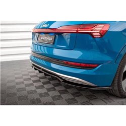 Maxton - Arriere Lame (avec une barre verticale) Audi e-tron Noir Brillant