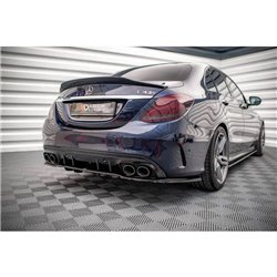 Maxton - Arriere Lame (avec une barre verticale) Mercedes-AMG C 43 Sedan W205 Facelift Noir Brillant