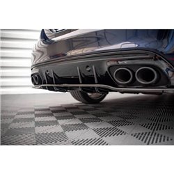 Maxton - Arriere Lame (avec une barre verticale) Mercedes-AMG C 43 Sedan W205 Facelift Noir Brillant