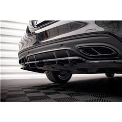 Maxton - Arriere Lame (avec une barre verticale) Mercedes-Benz C AMG-Line W205 Facelift Noir Brillant