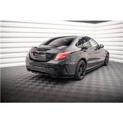 Maxton - Arriere Lame (avec une barre verticale) Mercedes-Benz C AMG-Line W205 Facelift Noir Brillant