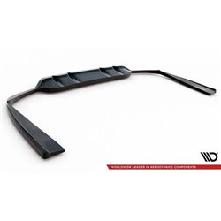 Maxton - Arriere Lame (avec une barre verticale) Mercedes-Benz C AMG-Line W205 Facelift Noir Brillant