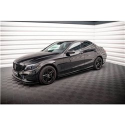 Maxton - Rajouts Des Bas De Caisse Mercedes-Benz C43 / C AMG-Line Sedan / Estate W205 / S205 Facelift Noir Brillant