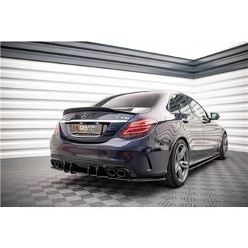 Maxton - Street Pro Central Diffuseur Arriere Mercedes-AMG C 43 Sedan W205 Facelift Noir-Rouge