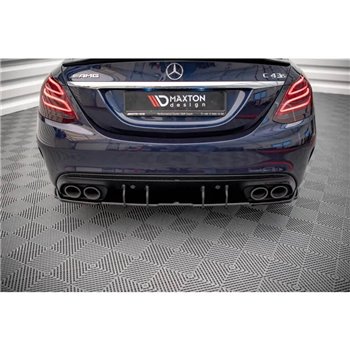 Maxton - Street Pro Central Diffuseur Arriere Mercedes-AMG C 43 Sedan W205 Facelift Noir-Rouge