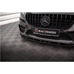 Maxton - Lame Du Pare-Chocs Avant V.2 Mercedes-Benz C AMG Line Sedan / Coupe / Estate W205 / C205 / S205 Facelift Noir Brillant